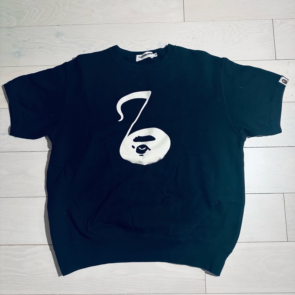 bape head music note short sleeves sweatshirt M bathing ape